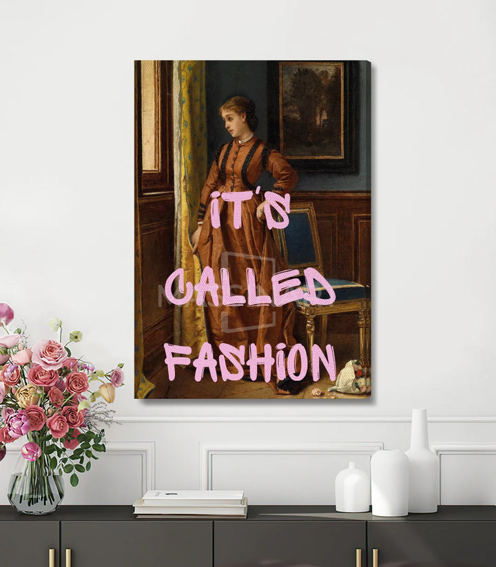 Mise en situation salon moderne, tableau pop-art vintage femme Massinart