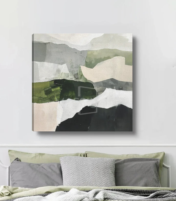 Tableau Zenith composition abstraite couches géométriques intérieur contemporain Massinart