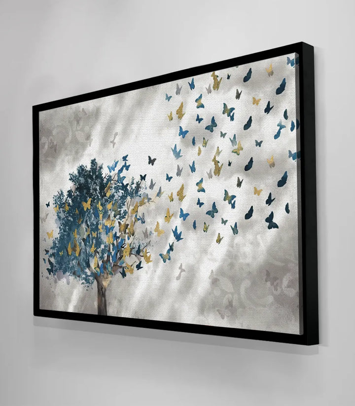 Tableau Butterfly Effect cadre noir horizontal Massinart