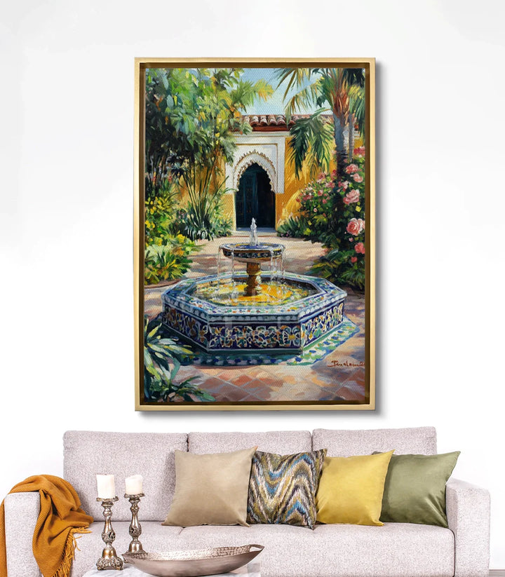 Mise en situation salon moderne Fountain Charm Massinart — décoration murale riad