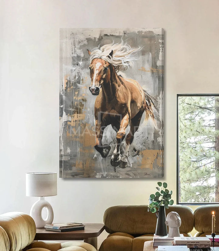 Détail peinture cheval expressionniste Massinart