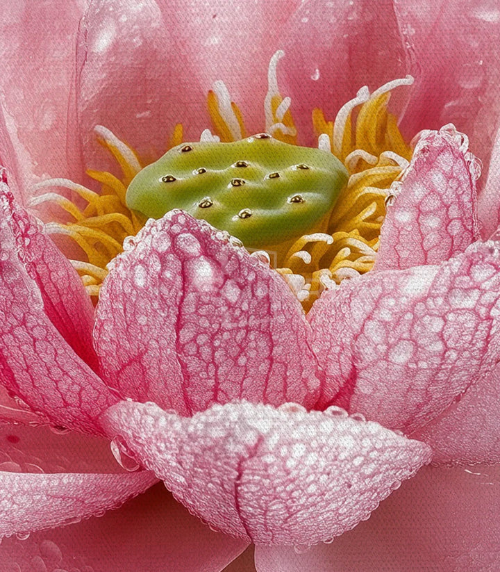 Tableau Pink Lotus en mise en situation décoration salle de bain — Massinart