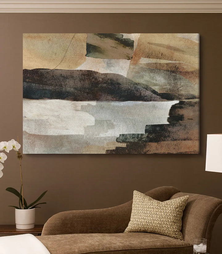 Décoration intérieur salle à manger, tableau Wild Wanderings paysage minimaliste horizontal — Massinart
