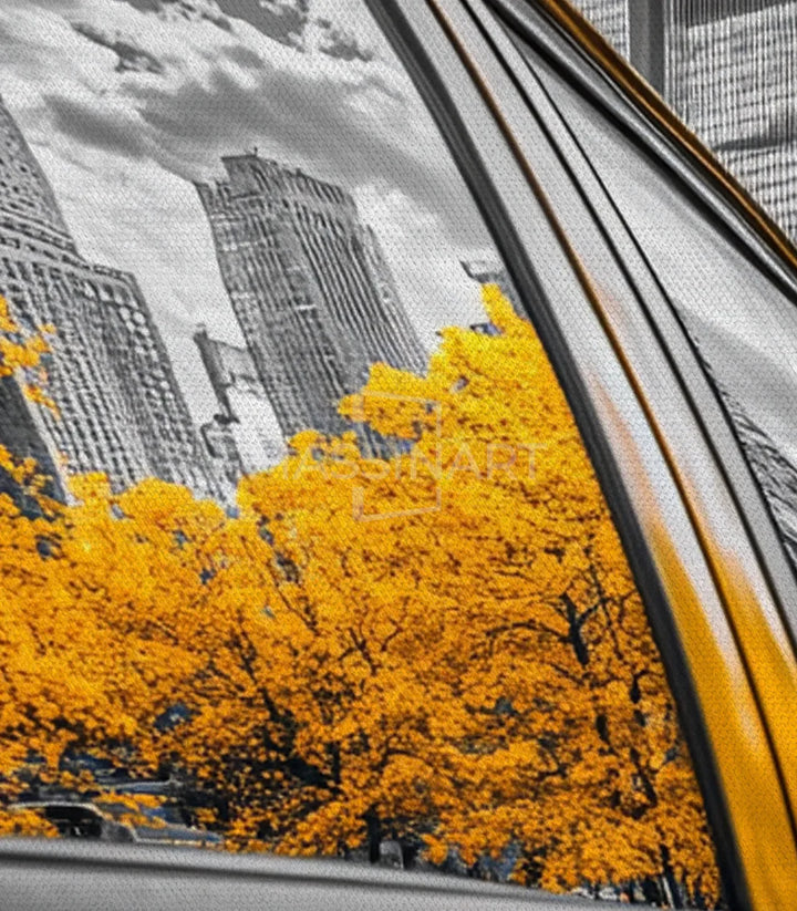 Variation cadrage tableau urbain taxi jaune Massinart
