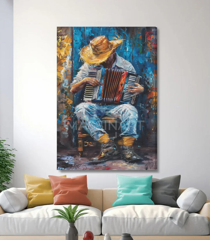 Tableau Accordionist décoration mur salon Massinart