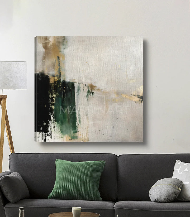 Détail peinture Tableau Allure coups de pinceau expressifs — Massinart