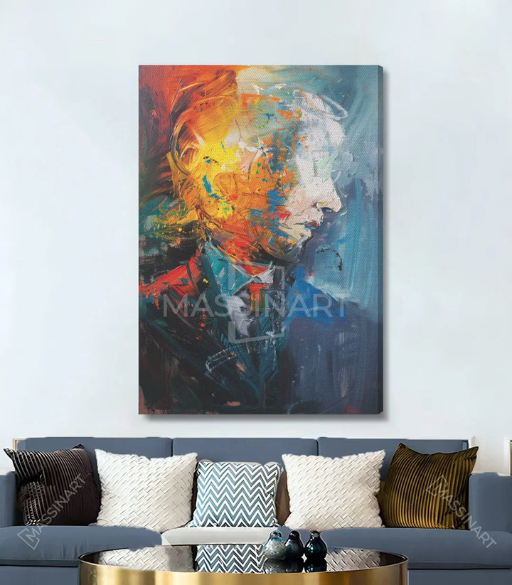 Tableau Aura portrait abstrait vertical, ambiance décoration intérieur Massinart