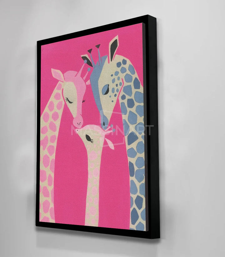 Séjour moderne Little Giraffe Massinart tableau girafe rose bleu