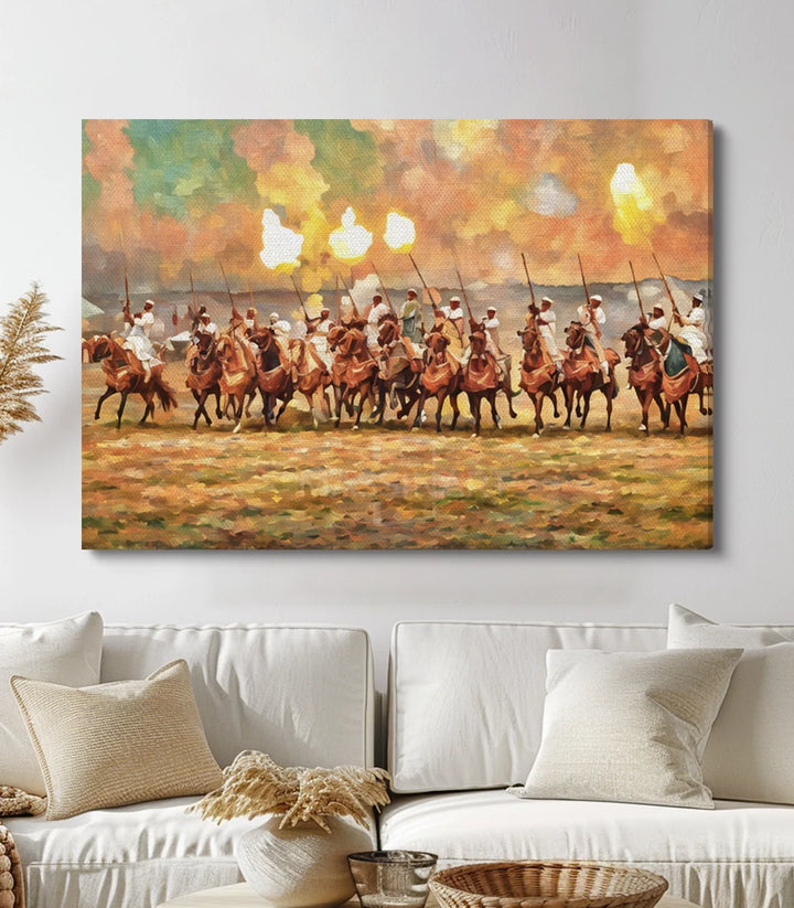 Tableau Baroud Majestic ambiance salon chaleur terracotta Massinart