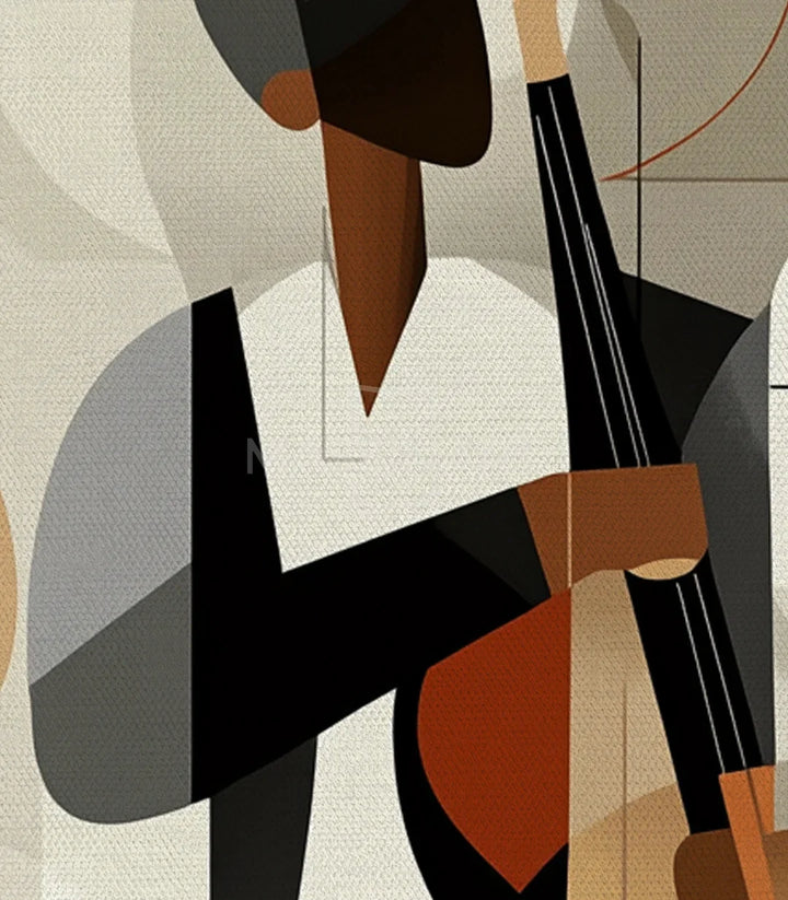 Composition complète Tableau The Swinging Beat musiciens cubiste Massinart