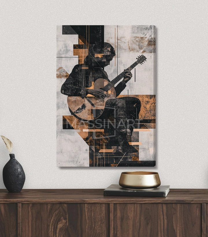 Tableau Rhythmic Hands Massinart — composition abstraite musicale intérieur