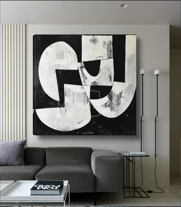 Tableau Rhythm Massinart — mise en situation couloir design épuré