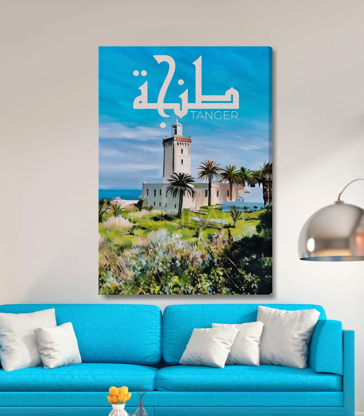 Tableau Phare Tanger ambiance hôtel bord de mer Massinart