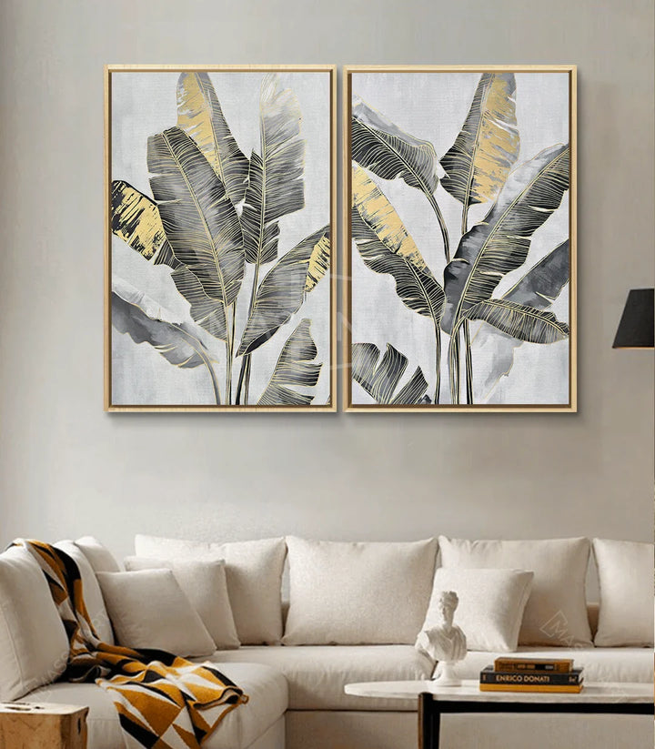 Tableau Banana Leaves Massinart — emballage livraison prêt à accrocher