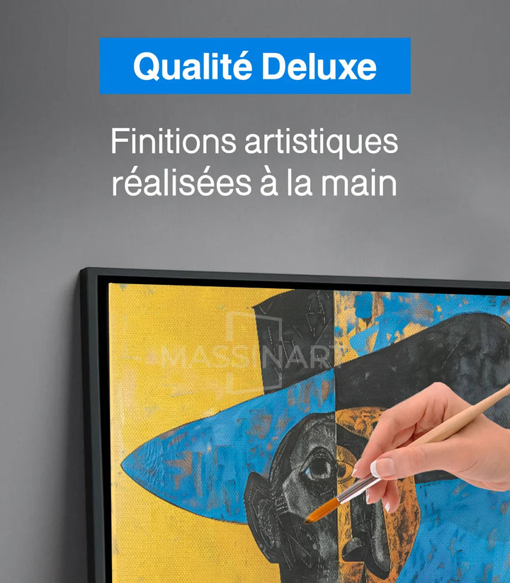 Tableau portrait cubiste Perhaps Massinart — simulation chambre design