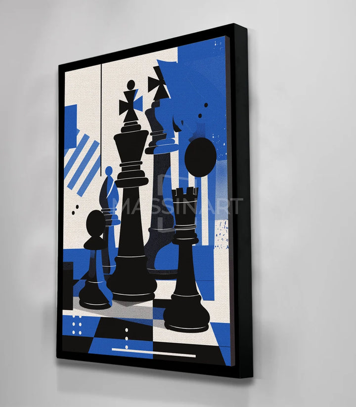 Tableau Chess Massinart — mise en situation bureau moderne avec décoration murale
