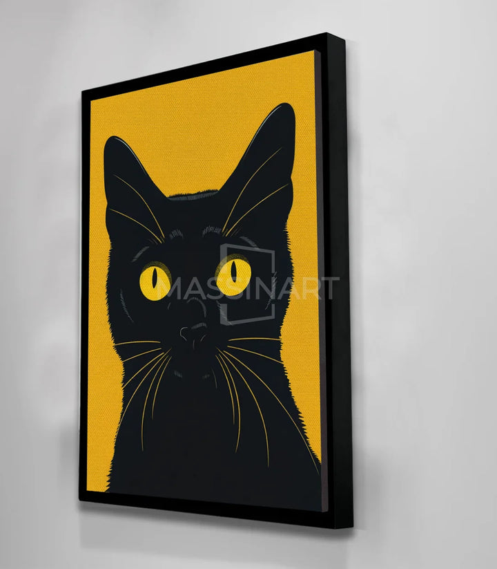 Mise en scène tableau chat pop-art séjour moderne — Massinart