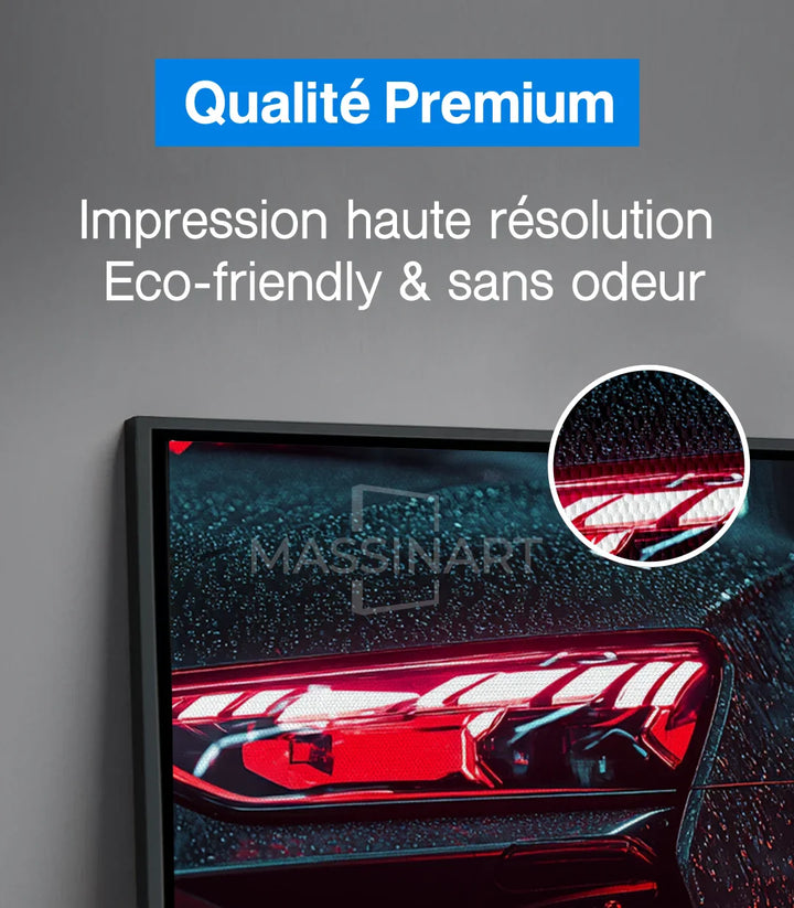 Tableau voiture rouge noir photo-art style gaming Massinart