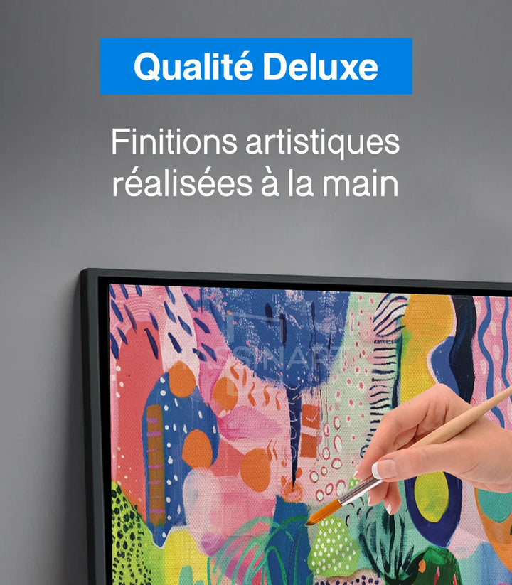 Tableau Sylvan Muse carré abstrait botanique palette vibrante — Massinart