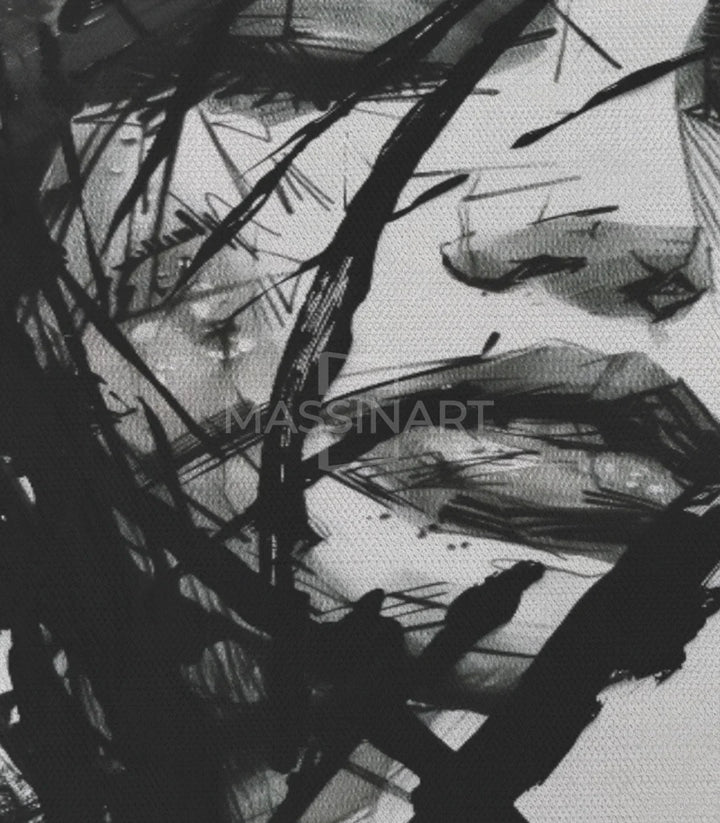 Tableau figuratif abstrait Unbroken — composition expressionniste verticale Massinart