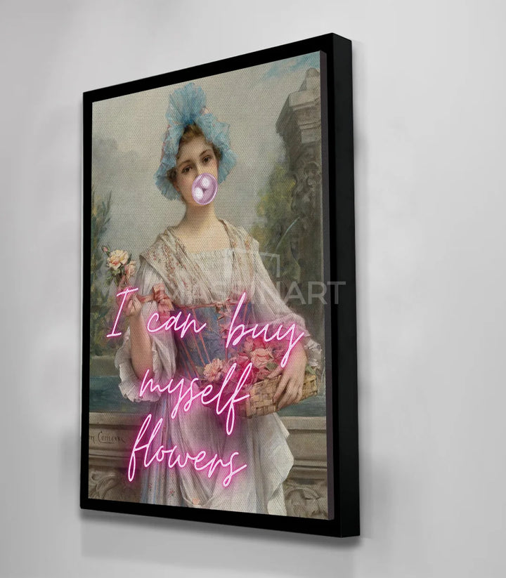 Ambiance décoration — Tableau vintage femme neon rose salon moderne Massinart