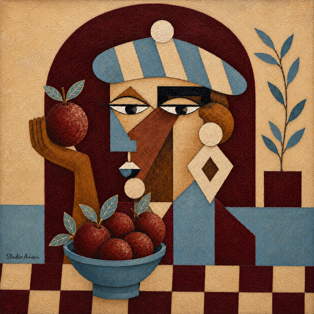 IB:Tableaux decoratif 100x100cm en qualité premium avec cadre americain noir