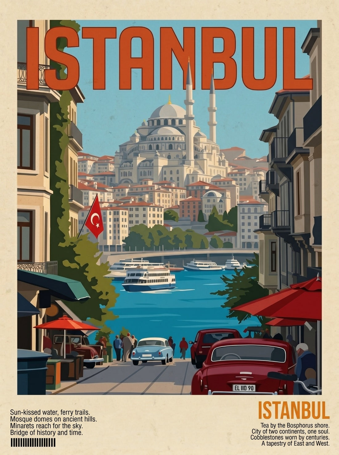 TP001 istanbul 60x90 en qualité premium sans cadre