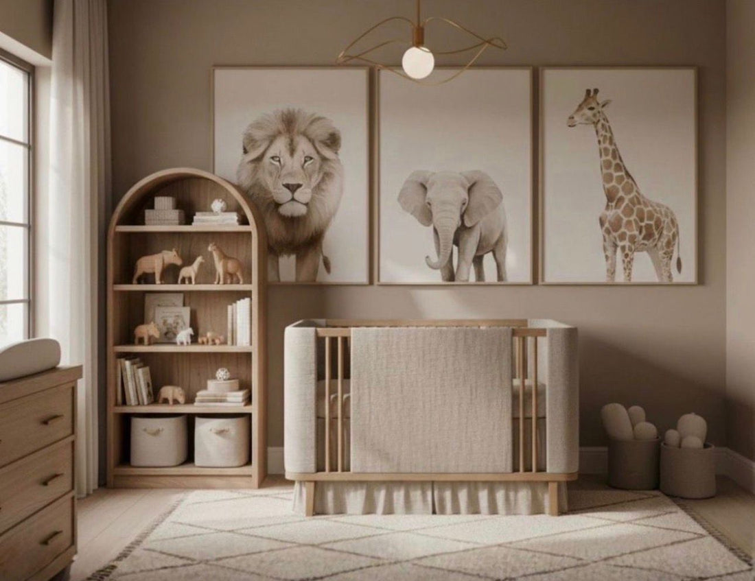 IB-Set de trois tableaux personnalisés L60xH90cm en qualité premium / cadre americain bois naturel