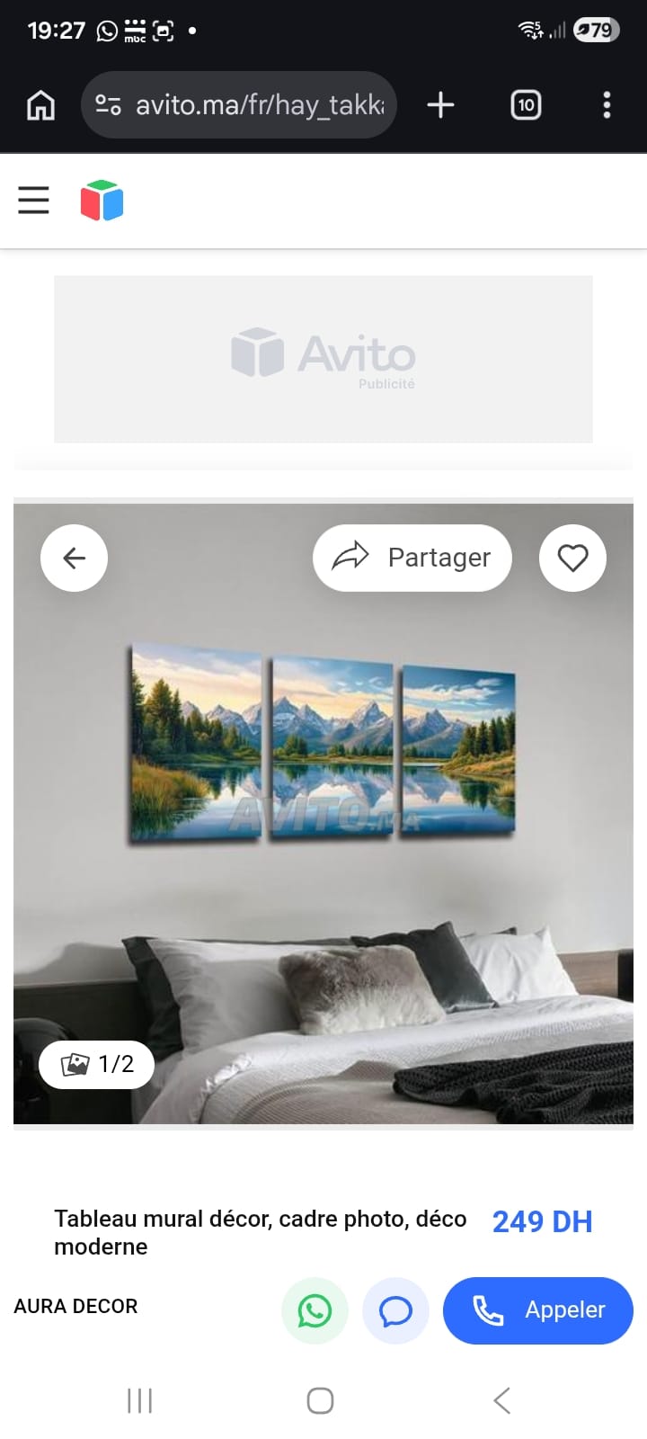 IB:Tableau decoratif en qualité premium L105×H55cm/sans cadre