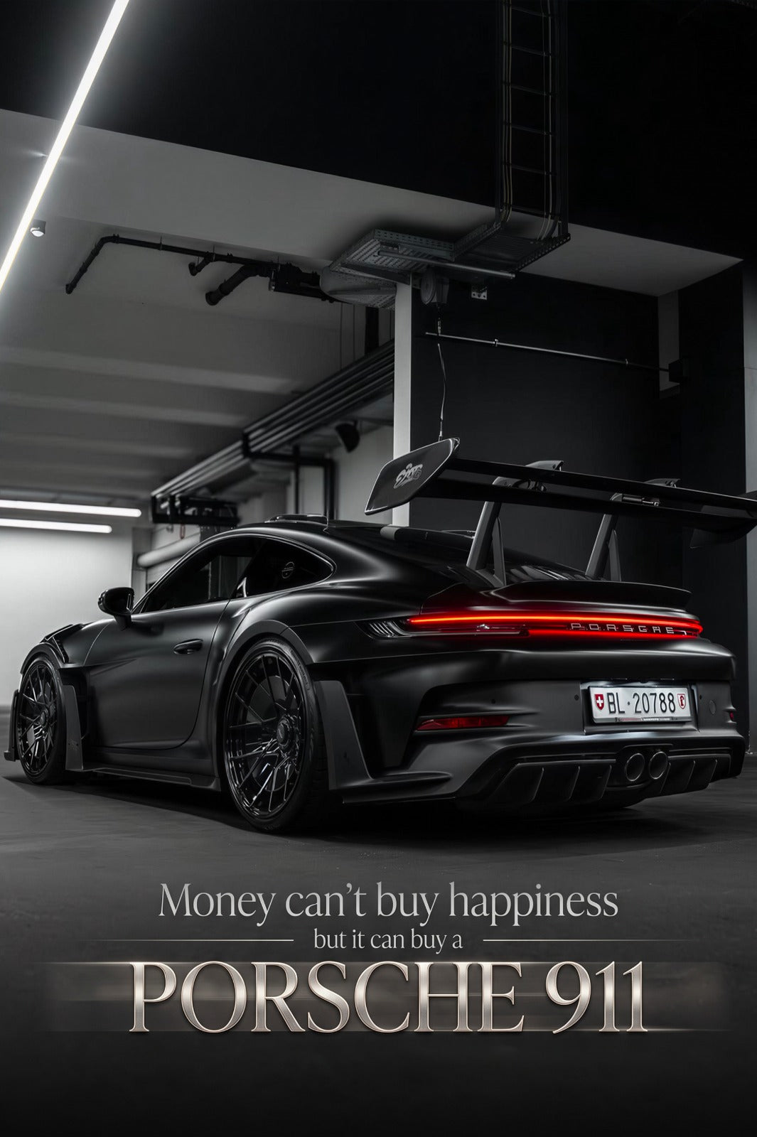 TP PORSCHE L60x90H en qualité premium avec cadre noir