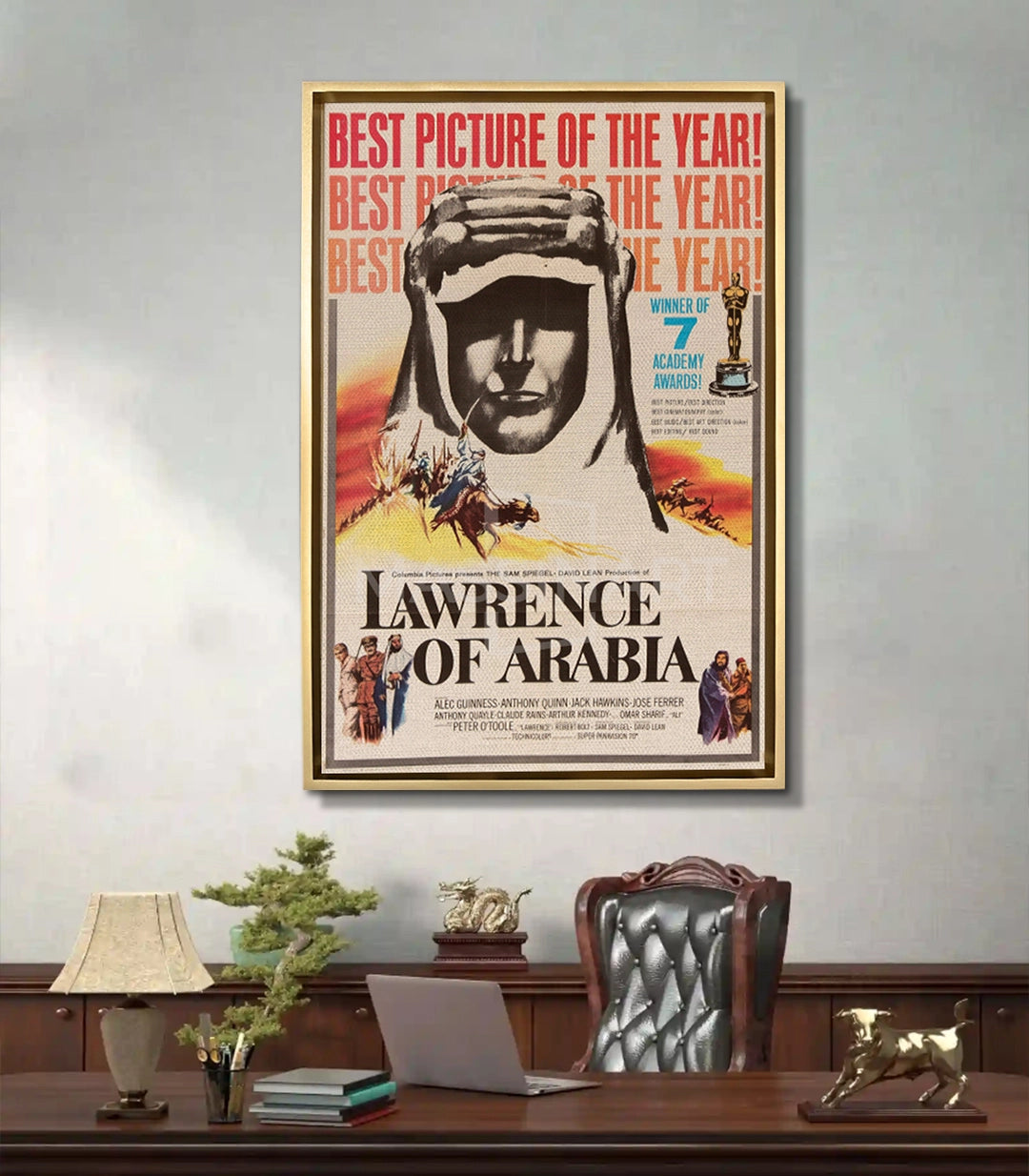 Affiche cinéma Lawrence of Arabia en situation décoration bureau Massinart