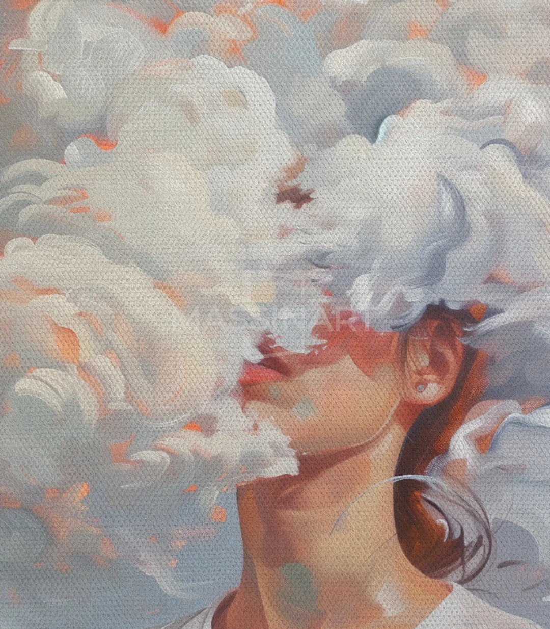 Art mural portrait introspection design contemporain Massinart