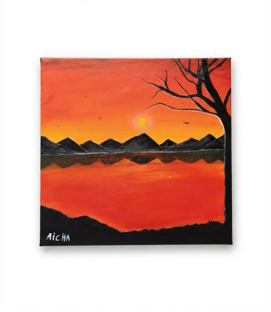 L'or du couchant - signe par l'artiste "Aicha Zouhair"