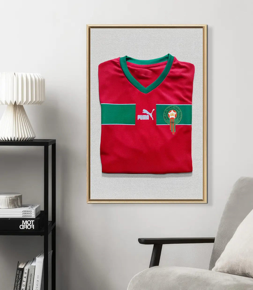 Décoration intérieur bureau avec tableau maillot football vertical Massinart