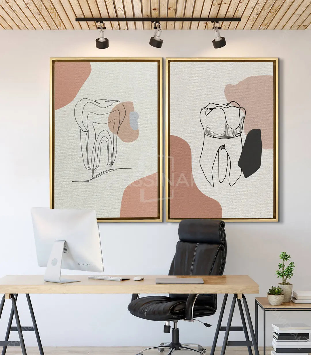 Décoration intérieur bureau dent minimaliste art dentaire — Massinart