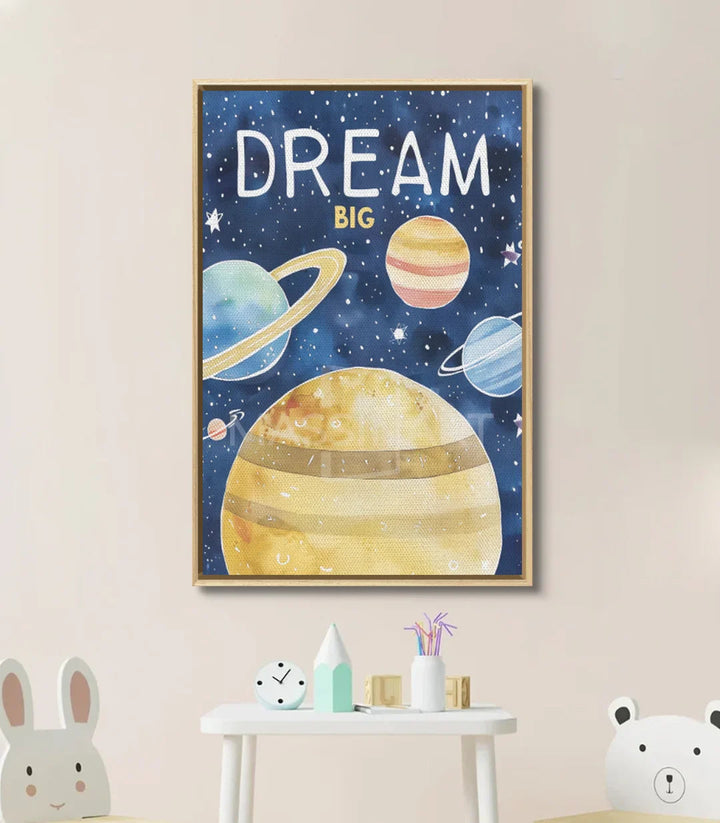 Décoration intérieur jeunesse — Tableau motivant planètes et cosmos dans chambre d'enfant moderne Massinart