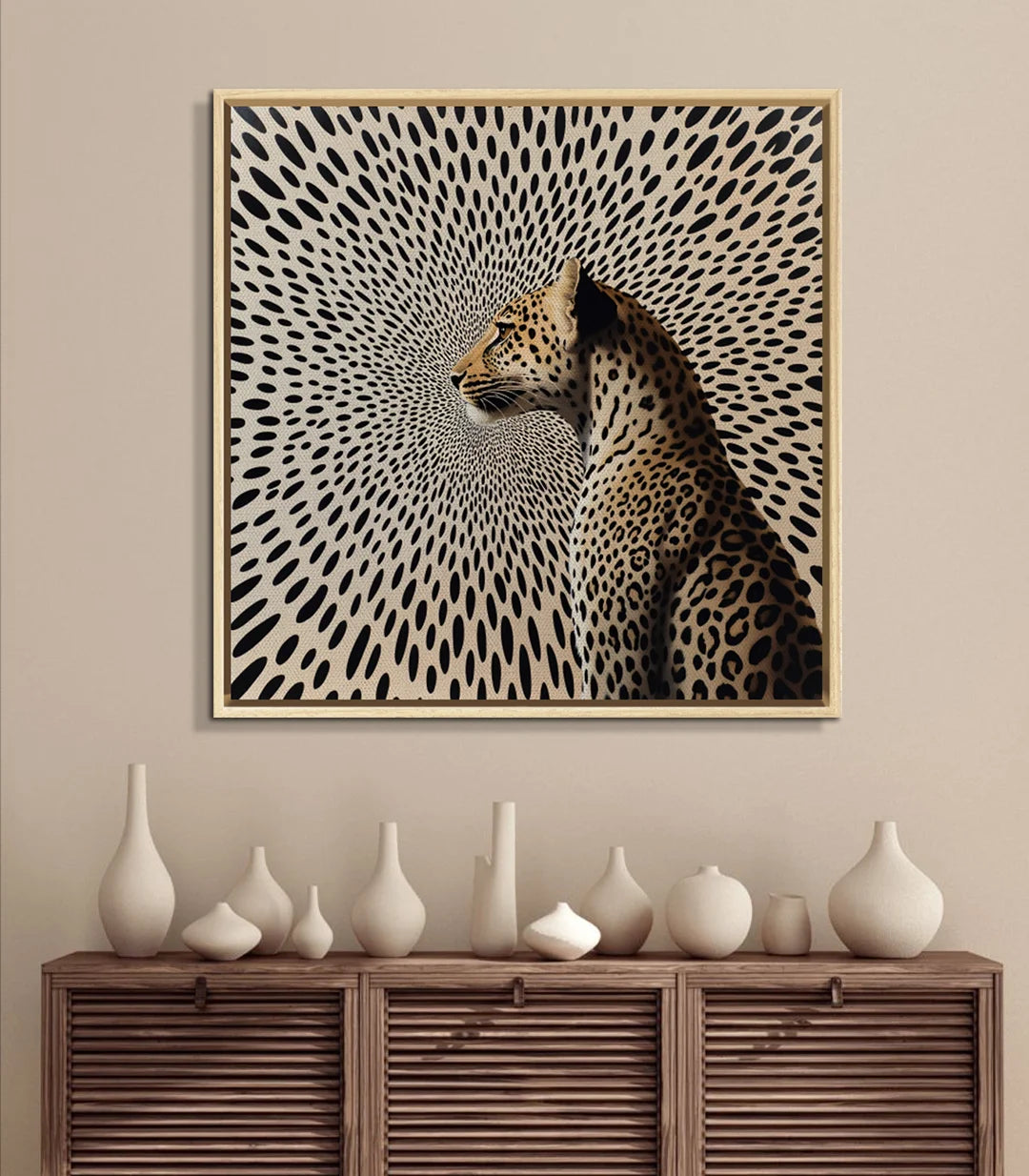 Décoration intérieur moderne tableau léopard motifs géométriques Massinart