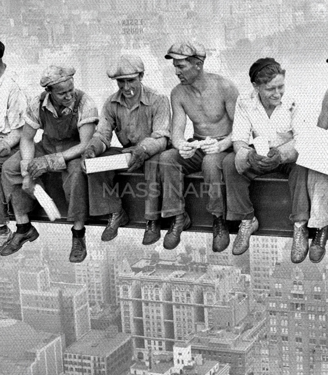 Détail cadre noir — Photo historique Charles C. Ebbets Massinart