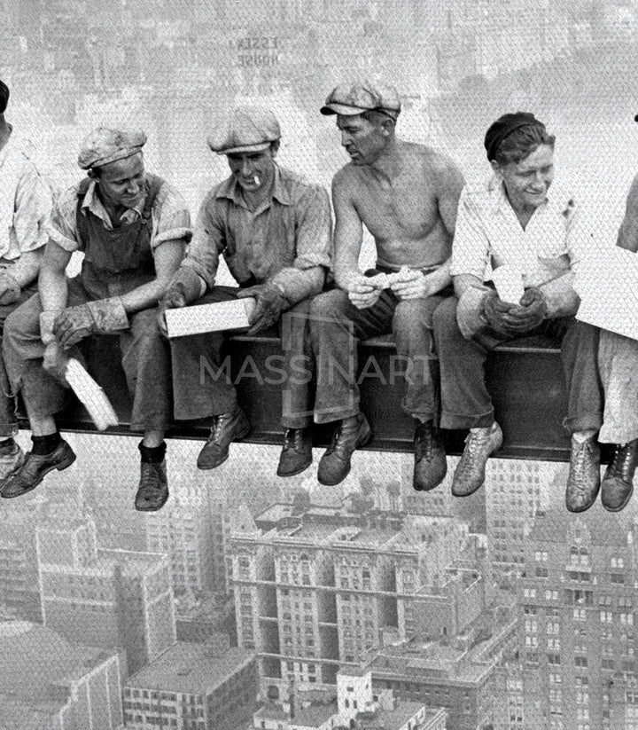 Détail cadre noir — Photo historique Charles C. Ebbets Massinart