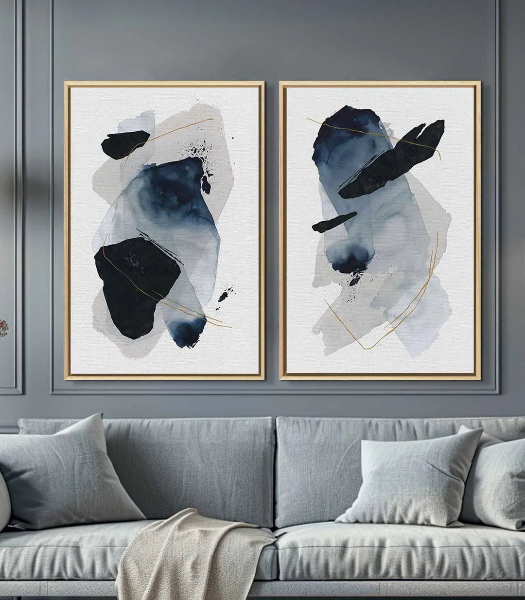 Détail composition abstraite encre et aquarelle Massinart