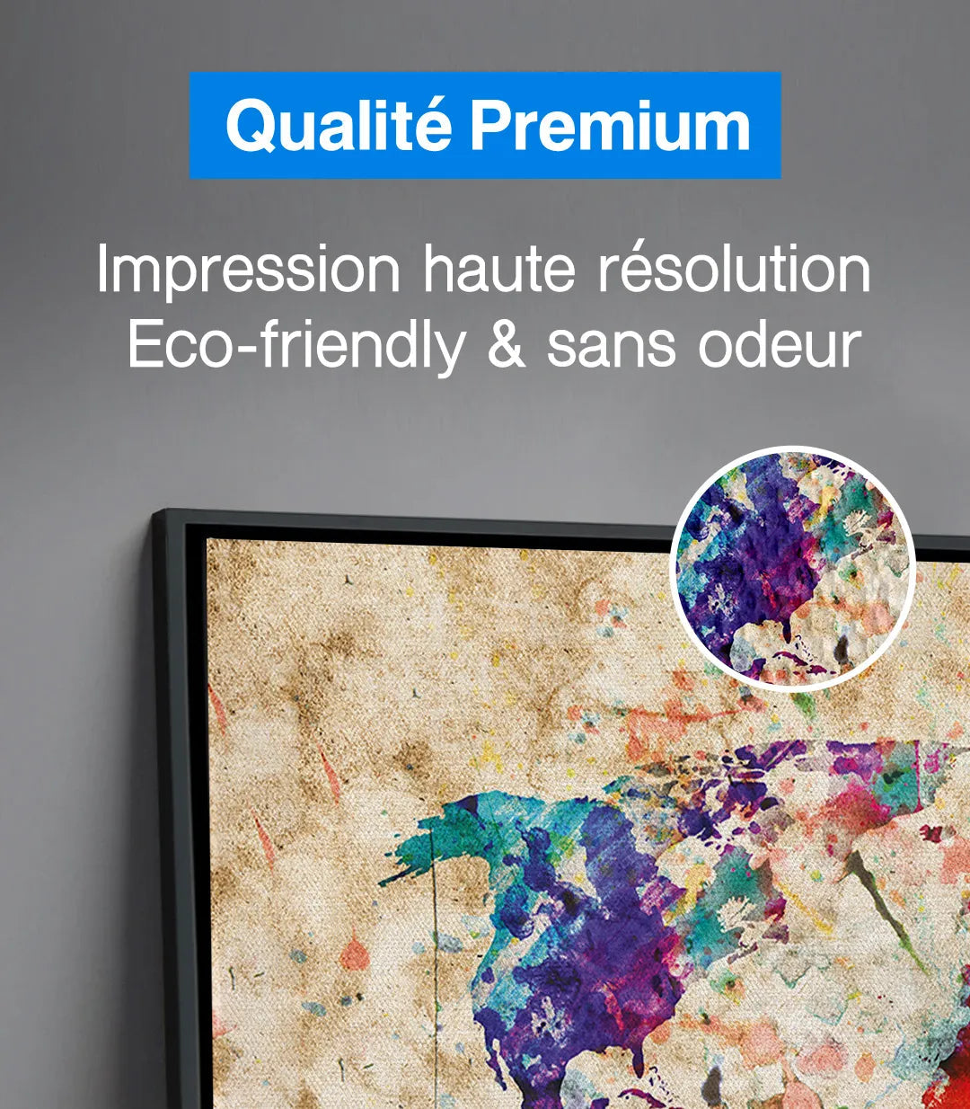 Détail peinture aquarelle continents Massinart