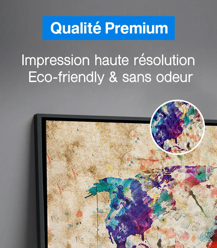 Détail peinture aquarelle continents Massinart