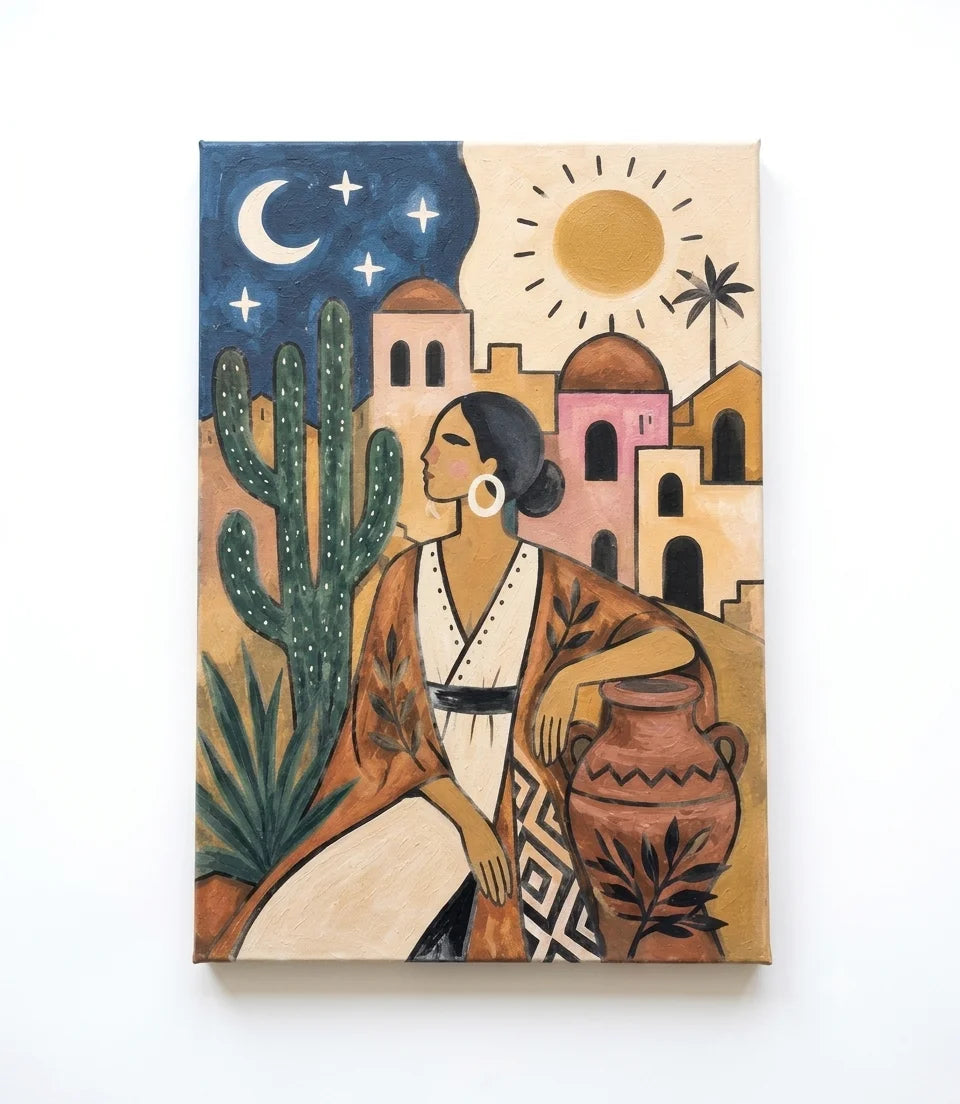 La Gardienne du Désert - signe par l'artiste "Mohamed Elassiji"