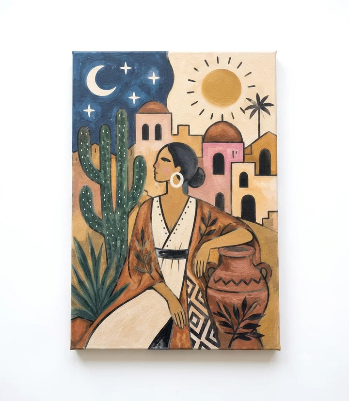 La Gardienne du Désert - signe par l'artiste "Mohamed Elassiji"