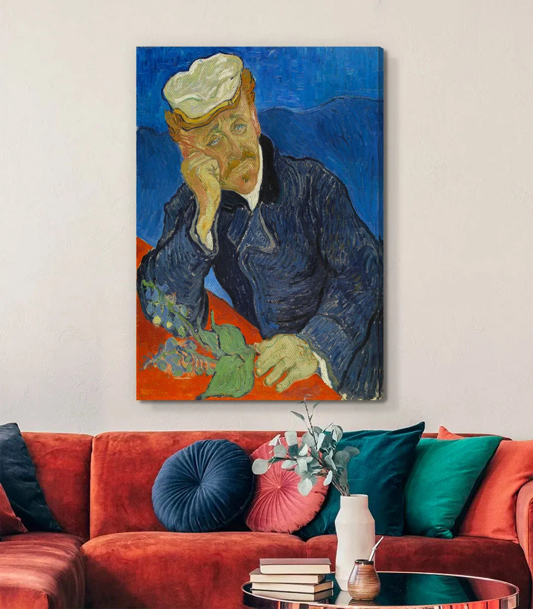 Dr Paul Gachet dans bureau, décoration murale expressionniste Massinart