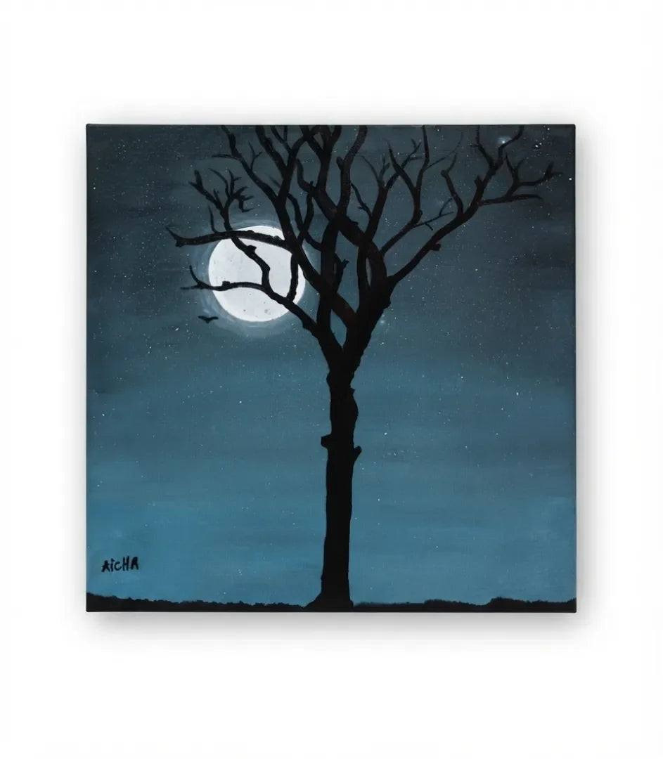 Nocturne bleu - signe par l'artiste "Aicha Zouhair"