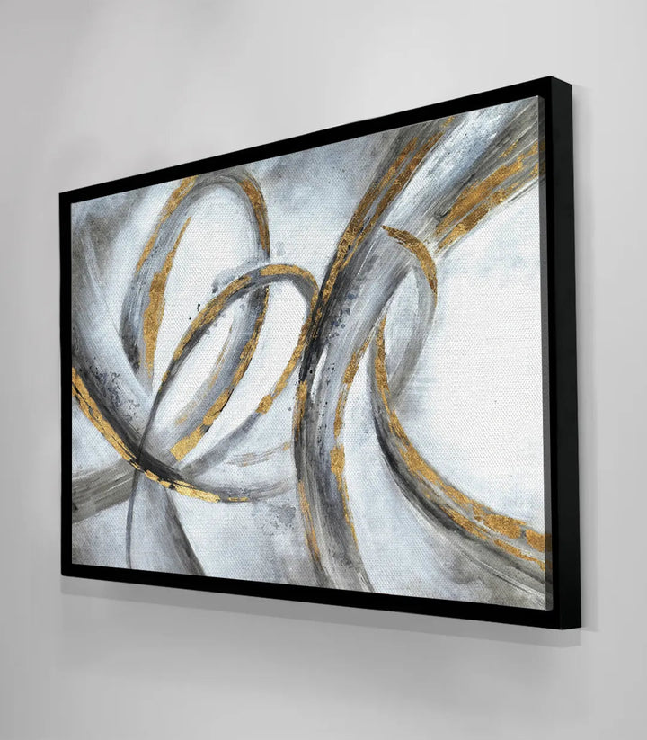 Mise en scène chambre - Tableau Swirl abstrait horizontal - Massinart