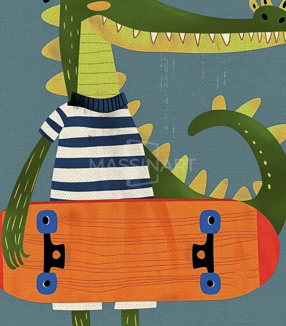 Mise en scène diptyque Chill Croc décor ludique mur blanc — Massinart