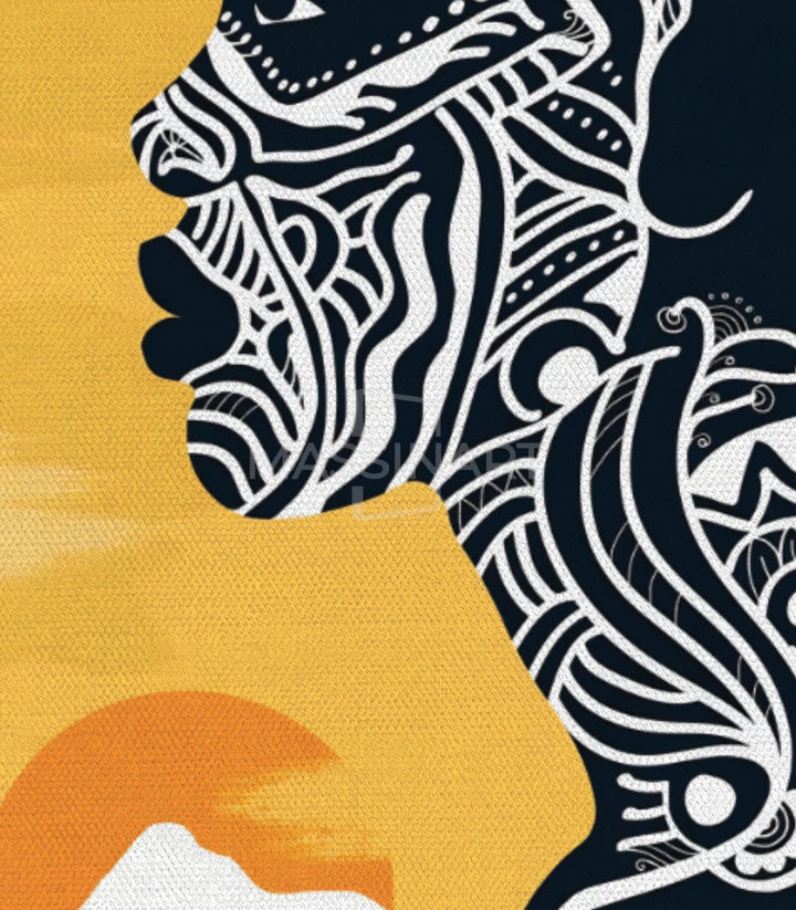 Mise en situation chambre - triptyque African Soul décoration murale moderne Massinart