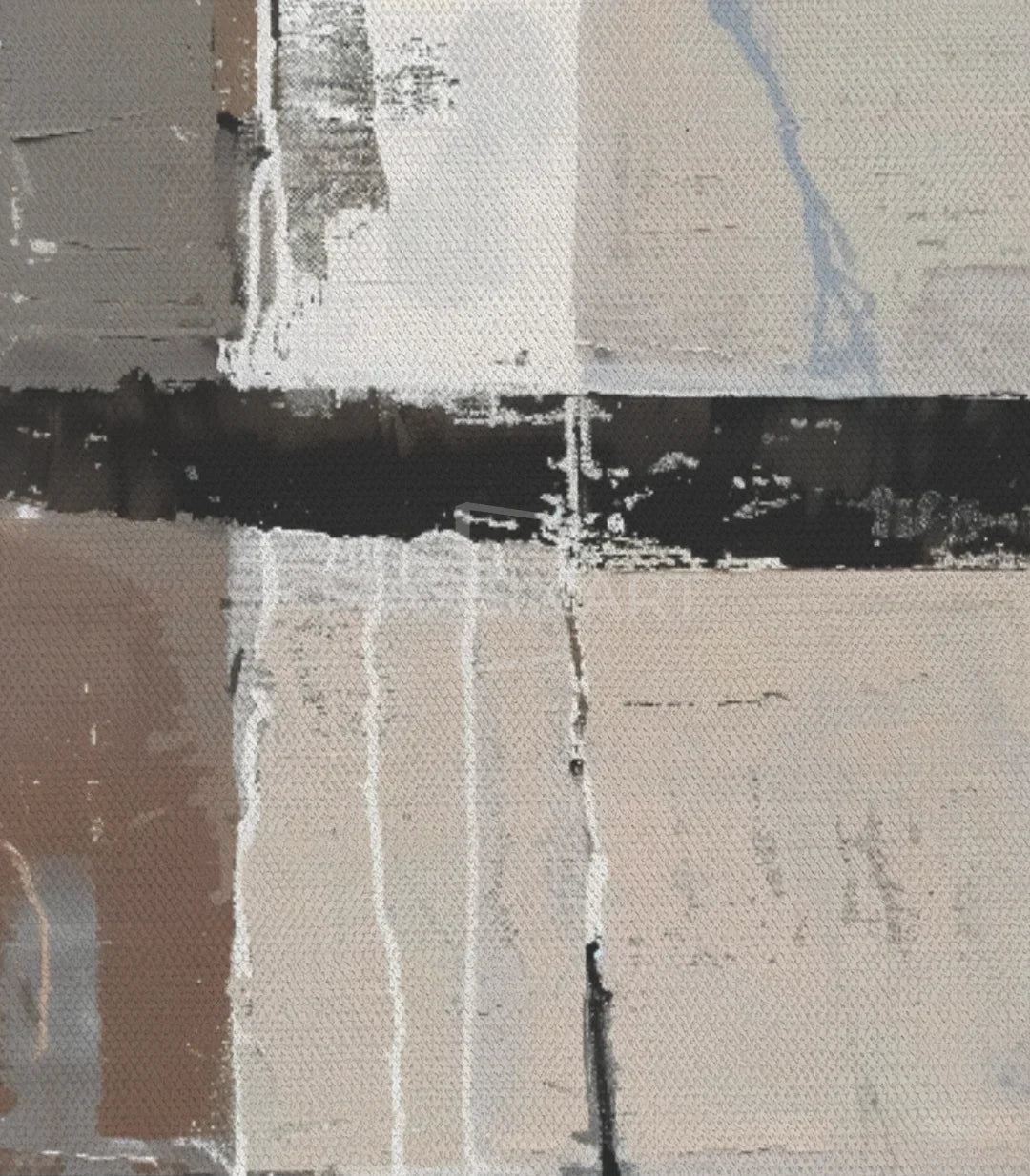 Mise en situation diptyque moderne chambre séjour taupe, Massinart